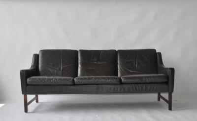 Fredrik A Kayser Fredrik Kayser Leather and Rosewood Sofa