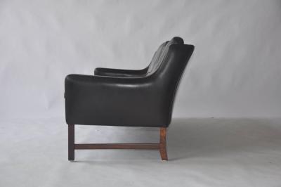 Fredrik A Kayser Fredrik Kayser Leather and Rosewood Sofa