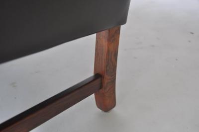 Fredrik A Kayser Fredrik Kayser Leather and Rosewood Sofa