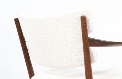 Fredrik Kayser Adolf Relling Fredrik Kayser Kaminstolen African Teak Wool Lounge Chairs