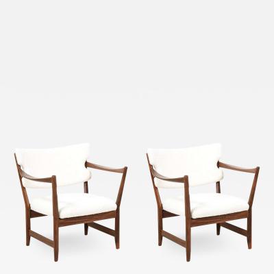 Fredrik Kayser Adolf Relling Fredrik Kayser Kaminstolen African Teak Wool Lounge Chairs