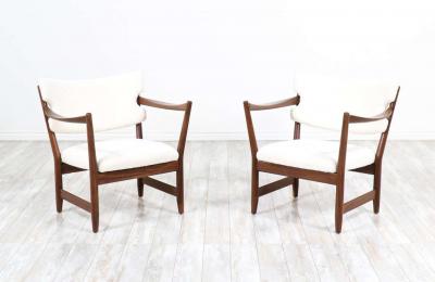 Fredrik Kayser Fredrik Kayser Adolf Relling Kaminstolen African Teak Wool Lounge Chairs