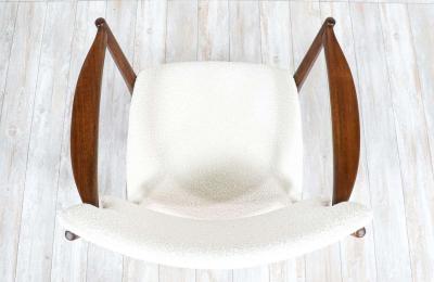 Fredrik Kayser Fredrik Kayser Adolf Relling Kaminstolen African Teak Wool Lounge Chairs