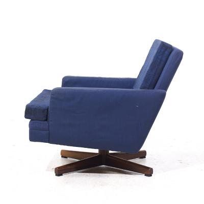 Fredrik Kayser Fredrik Kayser Model 807 Mid Century Norwegian Swivel Lounge Chairs Pair