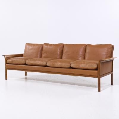 Fredrik Kayser Fredrik Kayser Model 934 Mid Century Teak and Leather Sofa