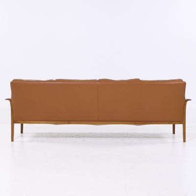 Fredrik Kayser Fredrik Kayser Model 934 Mid Century Teak and Leather Sofa