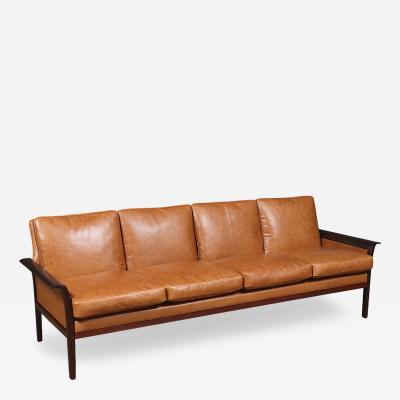 Fredrik Kayser Fredrik Kayser Model 934 Rosewood Leather Sofa