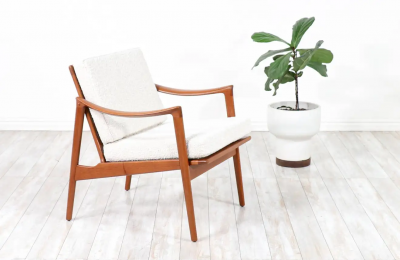 Fredrik Kayser Fredrik Kayser Sculpted Teak Lounge Chair for Vatne Mobelfabrikk