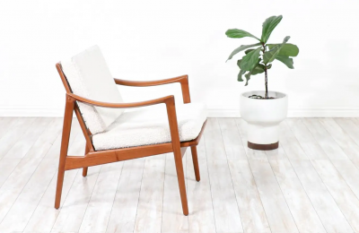 Fredrik Kayser Fredrik Kayser Sculpted Teak Lounge Chair for Vatne Mobelfabrikk