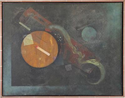 Free Flow Constructivist painting by Noah Grossman 1945