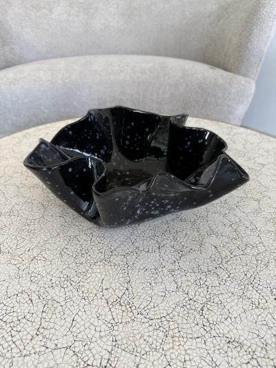 Free form organic shaped Ceramic bowl Made By Aram C Stamped Aram C 