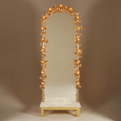 Free standing Gracie flower light mirror