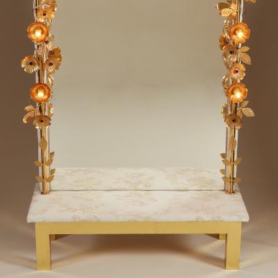 Free standing Gracie flower light mirror