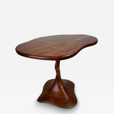 Freeform Sculptural Side Table in Stack Laminated Walnut