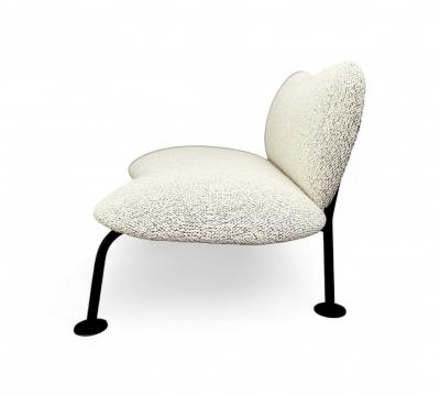 Freijo Moveis Loveseat with Organic Shape in Iron Boucle Freijo Moveis 1950s Lot 671A