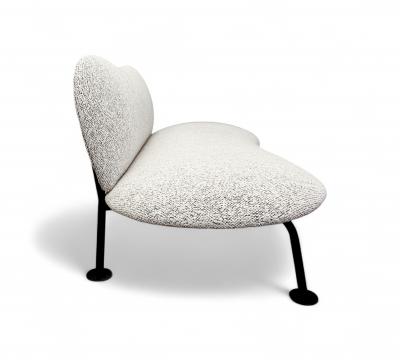 Freijo Moveis Loveseat with Organic Shape in Iron Boucle Freijo Moveis 1950s Lot 671A