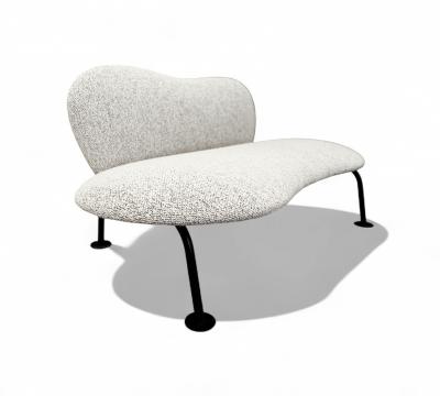 Freijo Moveis Loveseat with Organic Shape in Iron Boucle Freijo Moveis 1950s Lot 671A