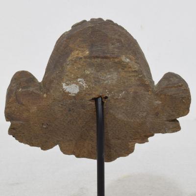 French 16th 17th Century Weathered Oak Renaissance Angel Fragment
