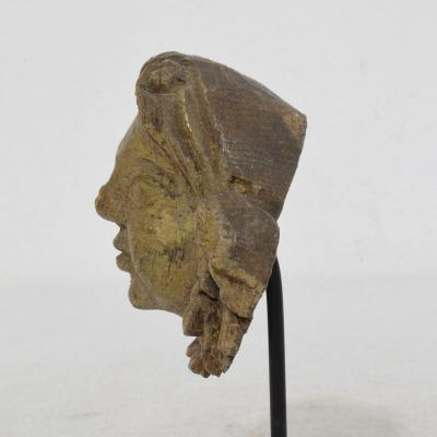 French 16th 17th Century Weathered Oak Renaissance Angel Fragment