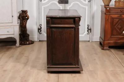 French 16th Century Henri II Period Walnut Buffet with Folded Cloth Ornaments