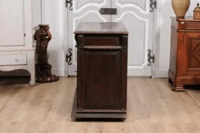French 16th Century Henri II Period Walnut Buffet with Folded Cloth Ornaments