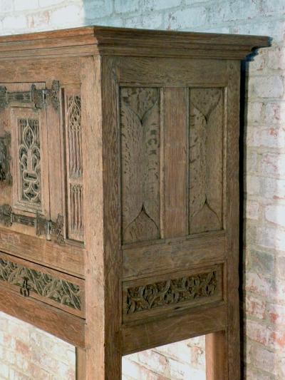 French 16th and 19th Century Gothic Freestanding Oak Cabinet