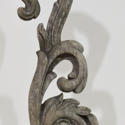 French 17 18th Century Hand Carved Oak Baroque Curl Ornament