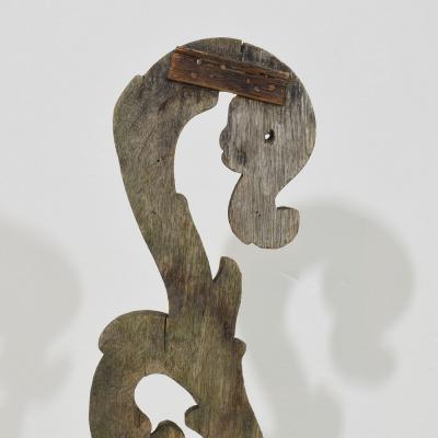 French 17 18th Century Hand Carved Oak Baroque Curl Ornament