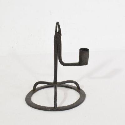 French 17 18th Century Hand Forged Iron Candleholder