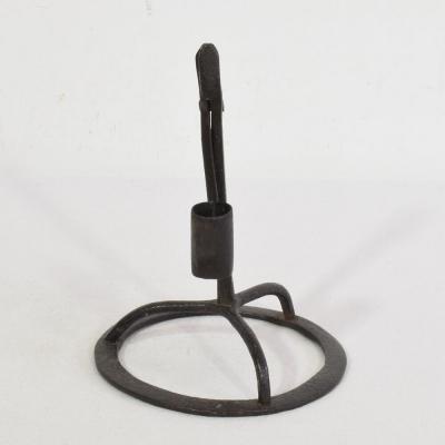 French 17 18th Century Hand Forged Iron Candleholder
