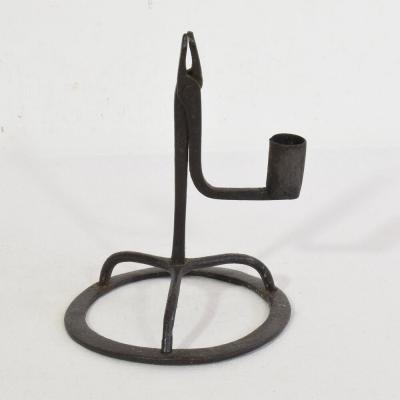 French 17 18th Century Hand Forged Iron Candleholder
