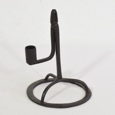 French 17 18th Century Hand Forged Iron Candleholder