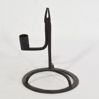 French 17 18th Century Hand Forged Iron Candleholder