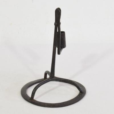 French 17 18th Century Hand Forged Iron Candleholder
