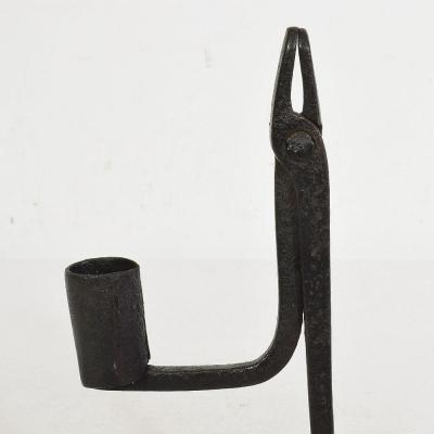 French 17 18th Century Hand Forged Iron Candleholder