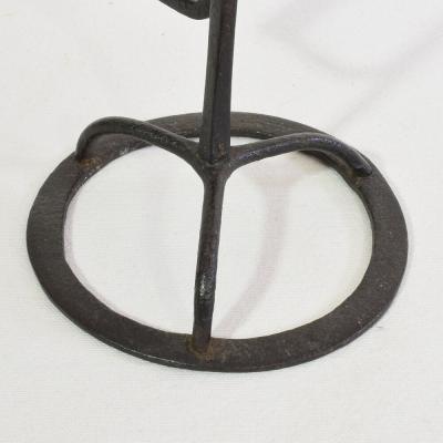 French 17 18th Century Hand Forged Iron Candleholder