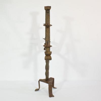 French 17 18th Century Hand Forged Iron Candleholder