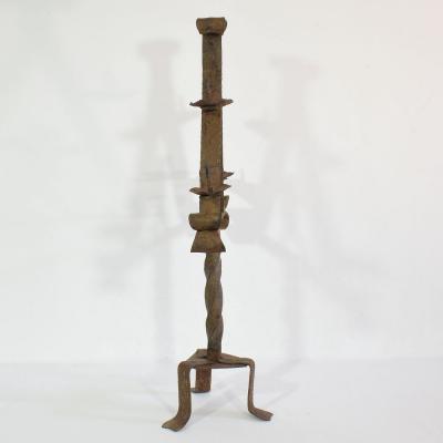 French 17 18th Century Hand Forged Iron Candleholder