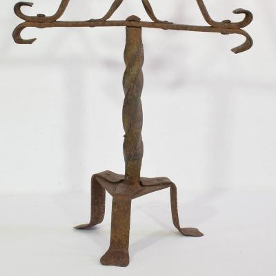 French 17 18th Century Hand Forged Iron Candleholder
