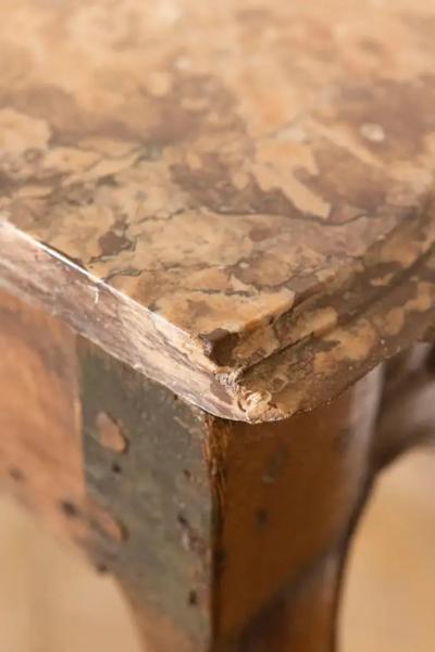 French 1720s R gence Period Walnut Console Table with Original Marble Top