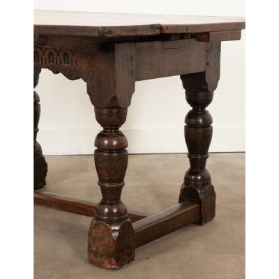 French 17th Century Solid Oak Extending Dining Table