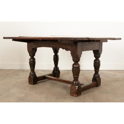 French 17th Century Solid Oak Extending Dining Table