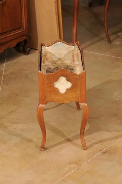 French 1850s Louis XV Style Cherry Planter with Quatrefoil Motifs and T le Liner