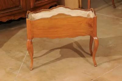 French 1850s Louis XV Style Cherry Planter with Quatrefoil Motifs and T le Liner