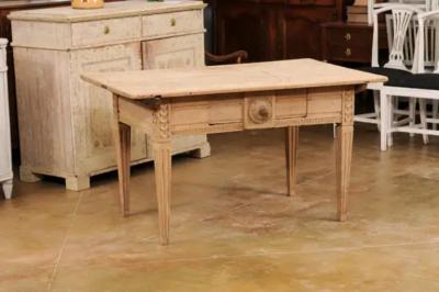 French 1850s Napol on III Period Center Table with Carved Motifs and Drawer