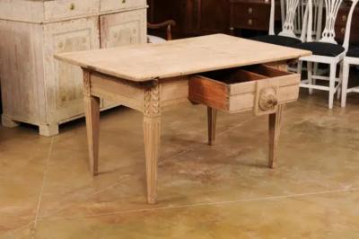 French 1850s Napol on III Period Center Table with Carved Motifs and Drawer