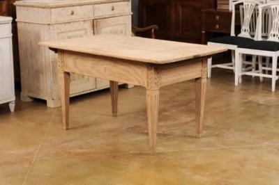 French 1850s Napol on III Period Center Table with Carved Motifs and Drawer