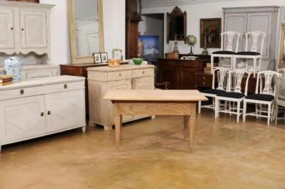 French 1850s Napol on III Period Center Table with Carved Motifs and Drawer