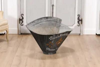 French 1890s Ch teau Villaret Grape Picking Hod with Fleur de Lys Motifs