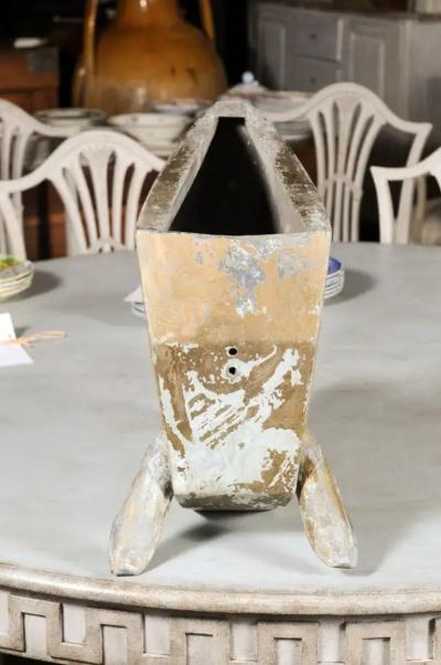 French 1890s Gilded Zinc Horse Head Sculpture with Angular Traits and Patina